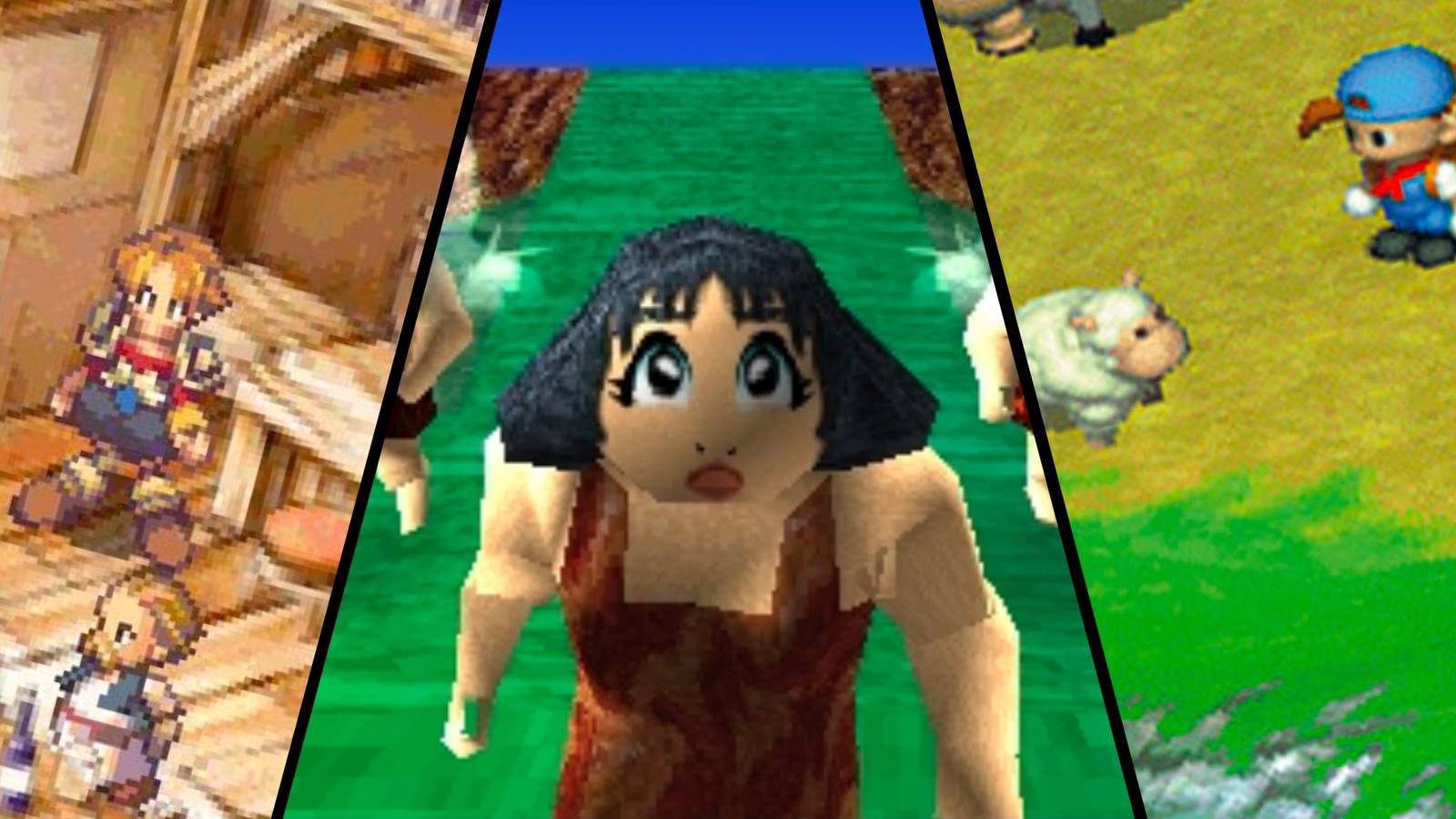 SaGa Frontier 2, Tail Of The Sun, Harvest Moon in a Split Image Collage