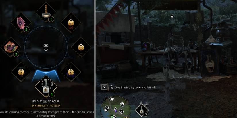 finding and using invisibility potion in hogwarts legacy