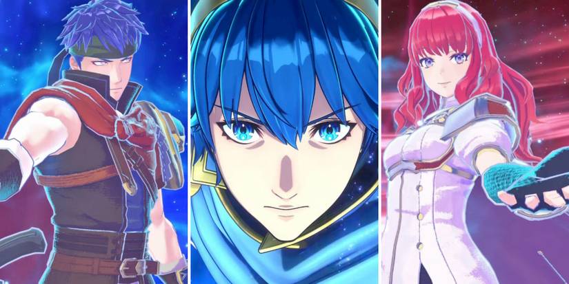 A grid of images showing three of the Emblem Heroes from Fire Emblem Engage 