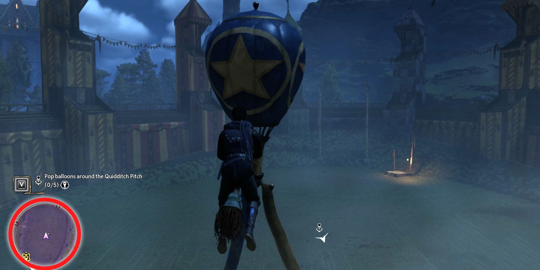 first quidditch pitch balloon location in hogwarts legacy