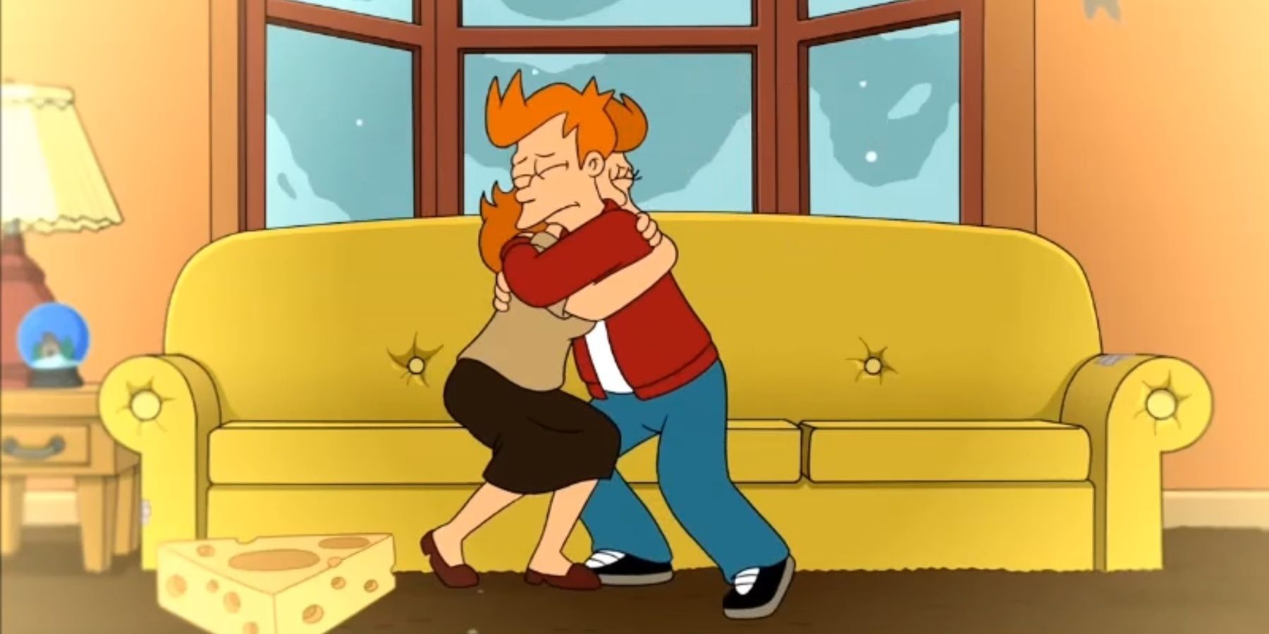 Fry Embraces His Mother