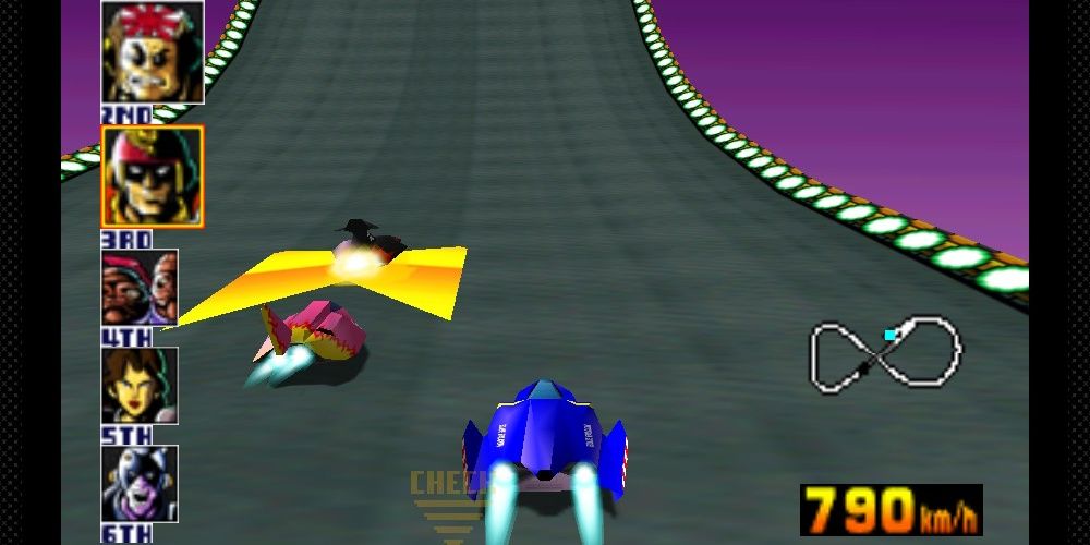 F-Zero X Captain Falcon Going For First Place At Mute City