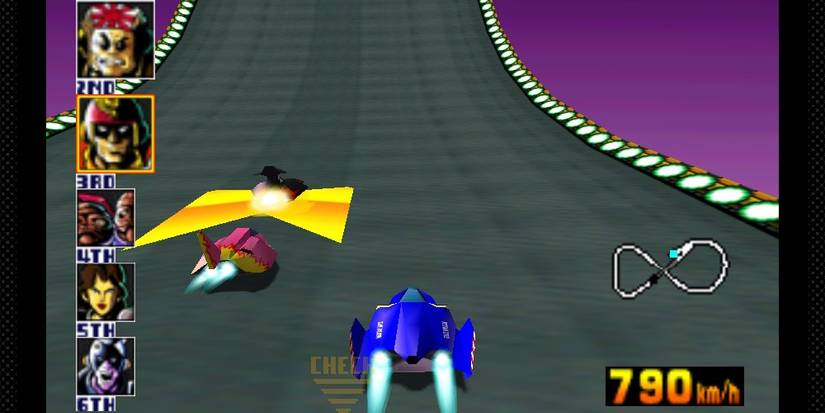 F-Zero X Captain Falcon Going For First Place At Mute City