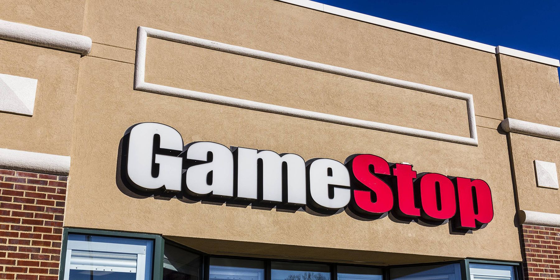 Gamestop storefront with company logo