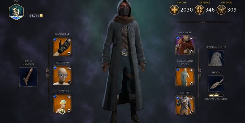 gear page in hogwarts legacy