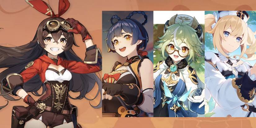 Genshin Impact - Amber + Xiangling + Sucrose + Barbara