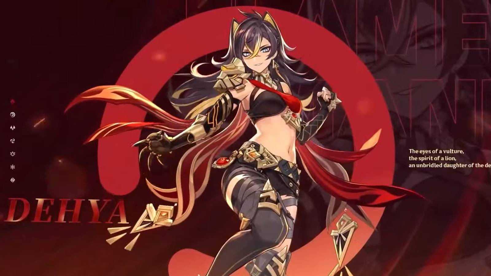 Genshin Impact character Dehya trailer