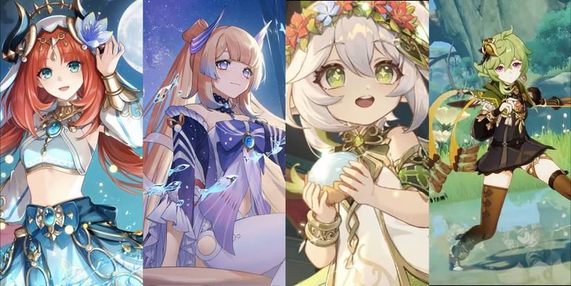 Genshin Impact Nilou + Kokomi + Nahida + Collei