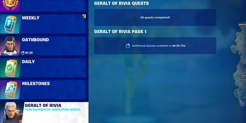 geralt quests page coming soon
