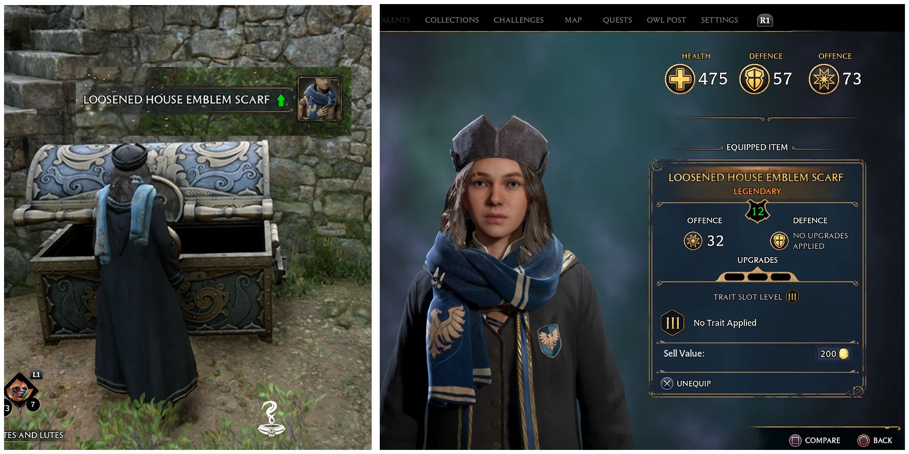getting another legendery gear from the same chest in hogwarts legacy