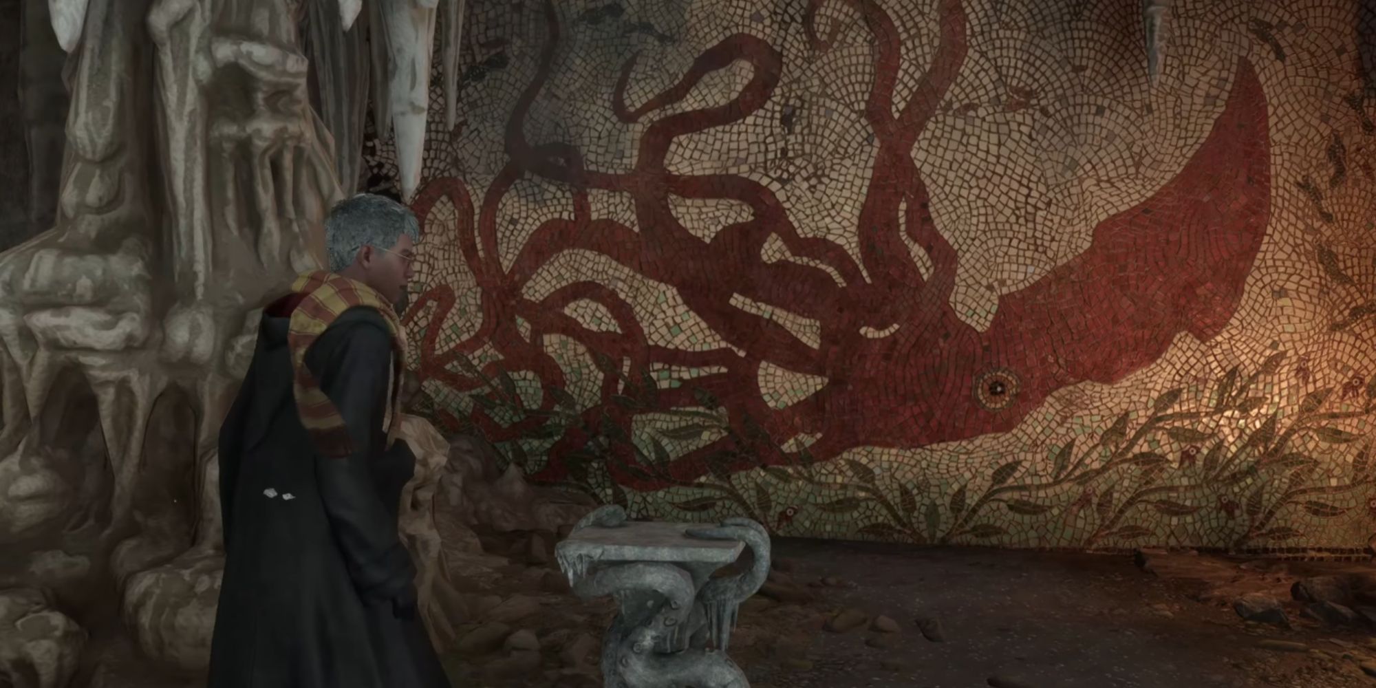 giant squid and toast wall painting in hogwarts legacy