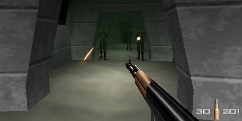 GoldenEye 007 N64 Bond Facing Down Baddies