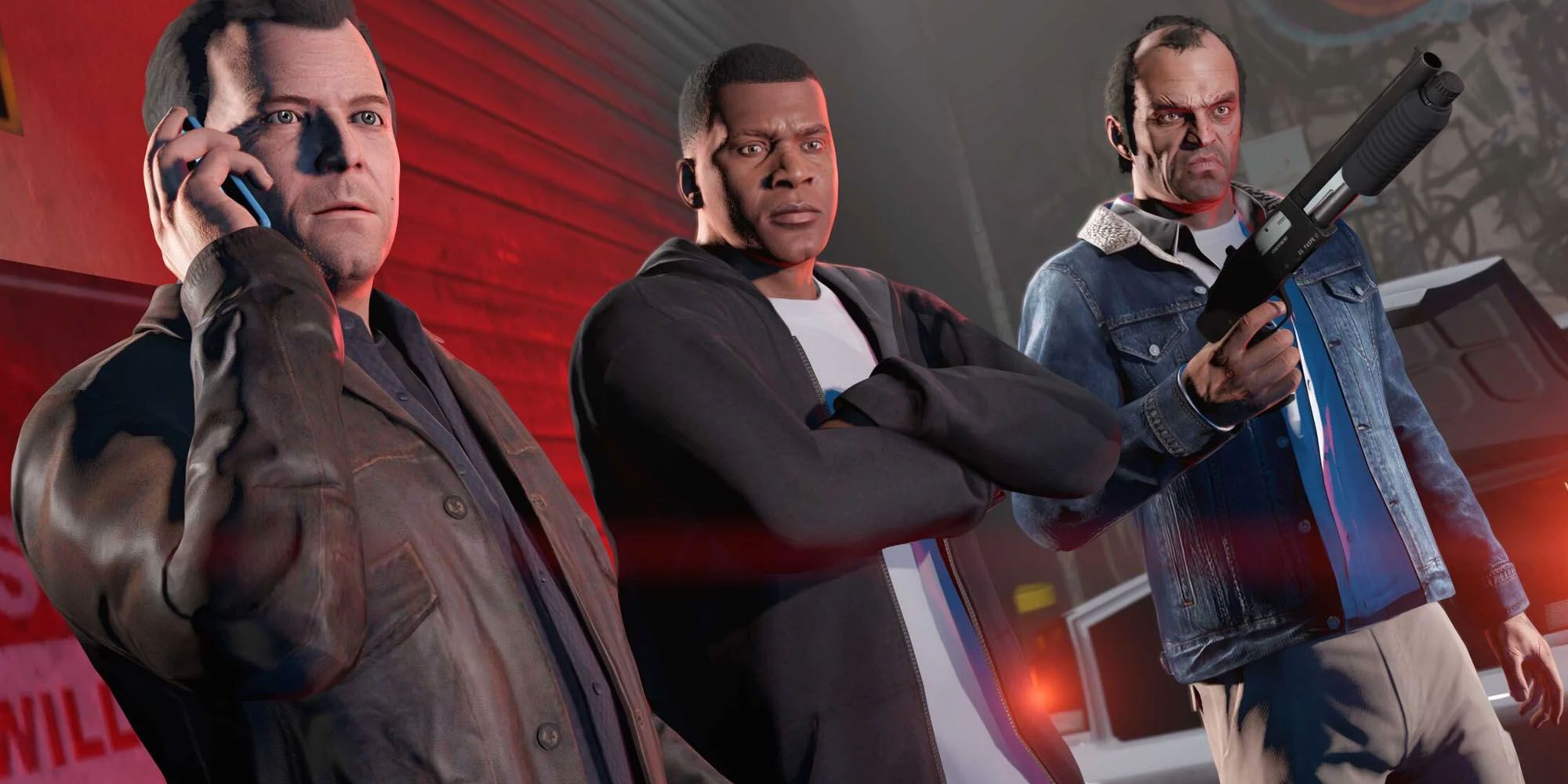 Michael De Santa, Franklin Clinton, and Trevor Philips