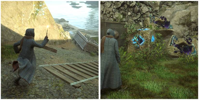 guiding the fireflies into the moonstone pillar in hogwarts legacy