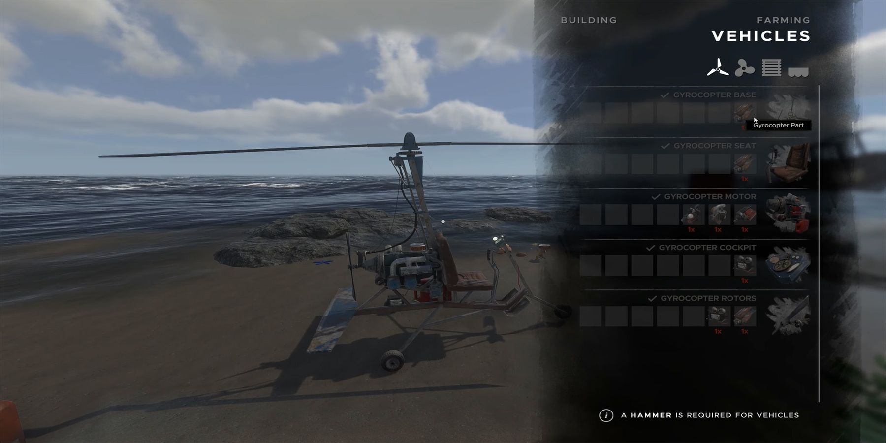 an image of a gyrocopter in stranded deep.