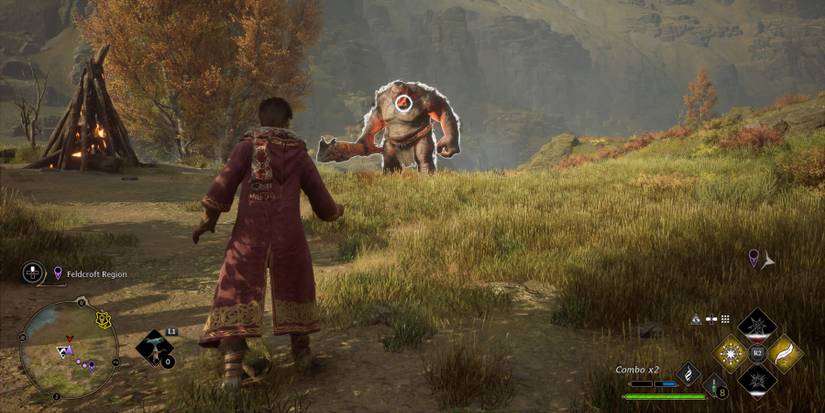 Facing a River Troll in Hogwarts Legacy