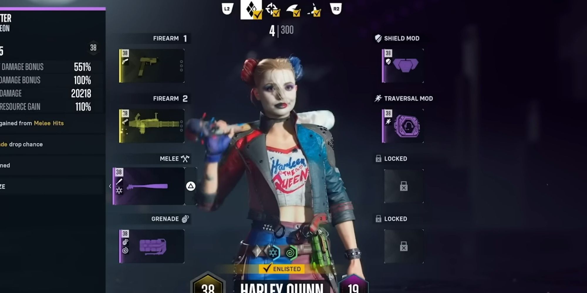 Harley Quinn Main Menu