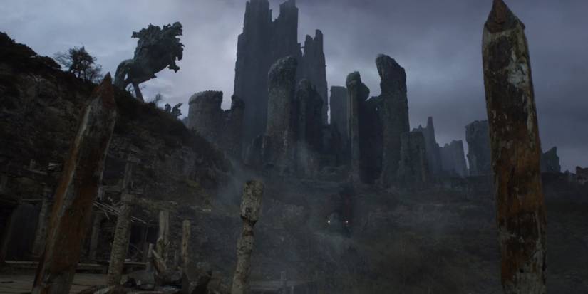 Harrenhal in ruins on Game of Thrones.