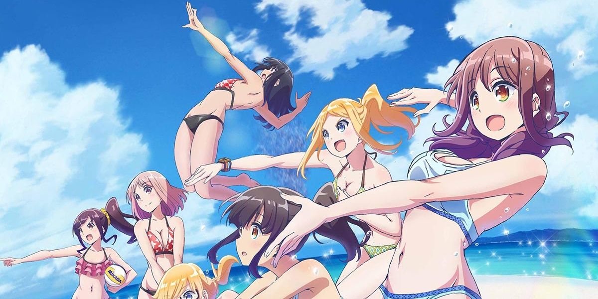 Girls from Harukana Receive in beach volleyball poses
