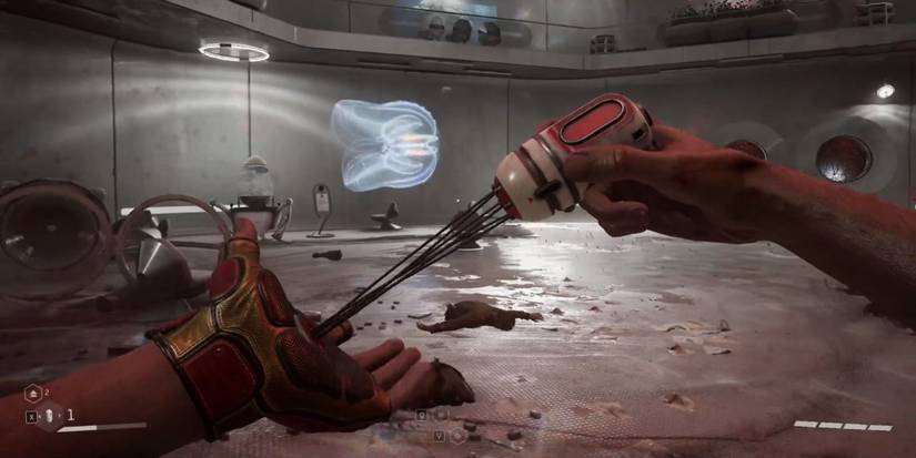 A player healing in Atomic Heart
