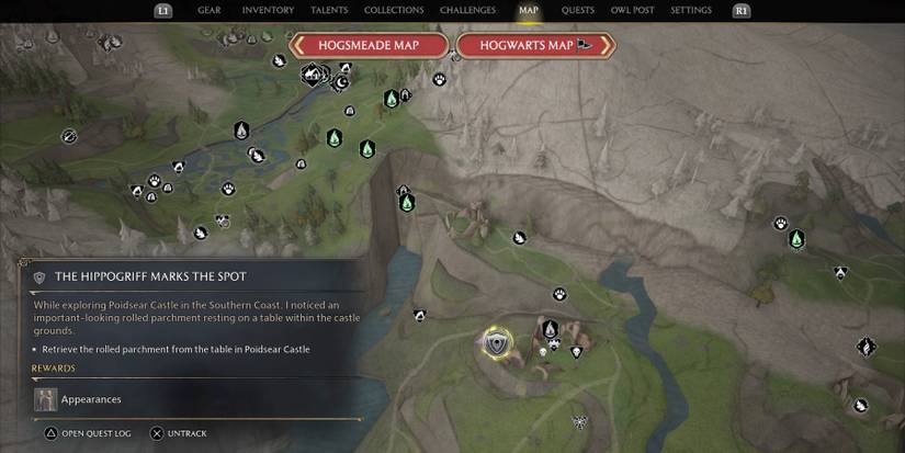 The Hippogriff Marks the Spot side quest location in Hogwarts Legacy