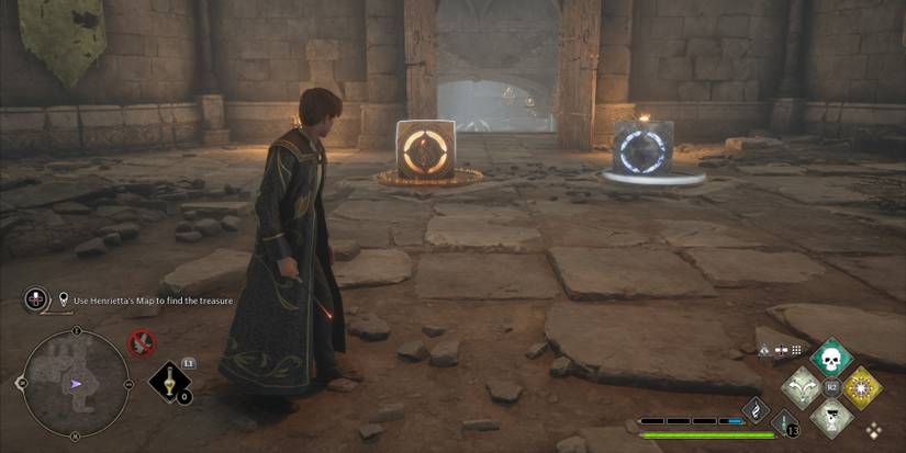 A block puzzle in Hogwarts Legacy