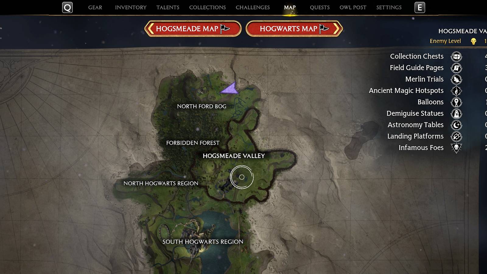 hogsmeade valley all merlin trials in hogwarts legacy