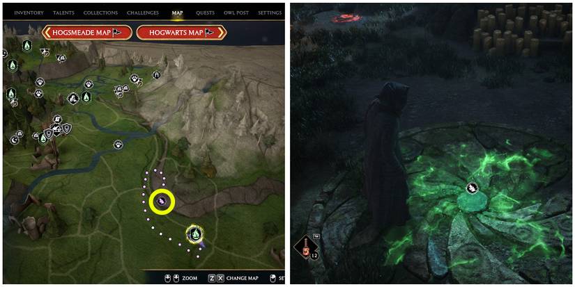 hogsmeade valley merlin trial 3 location in hogwarts legacy