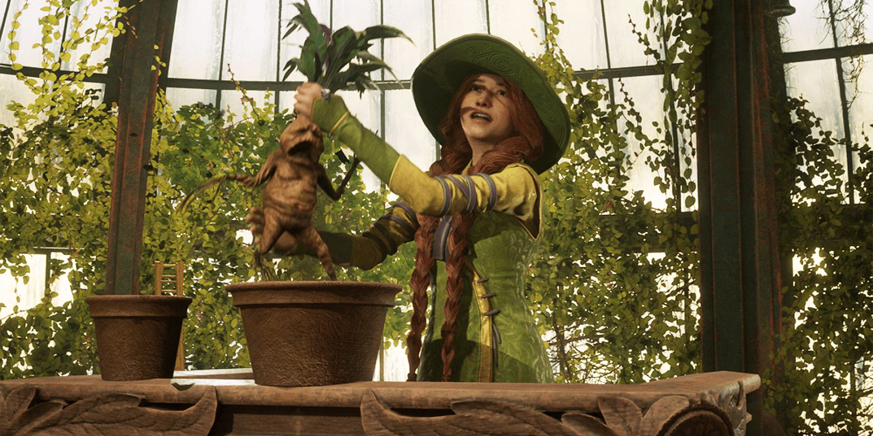 hogwarts legacy mandrake overpowered build deafening herbology trait
