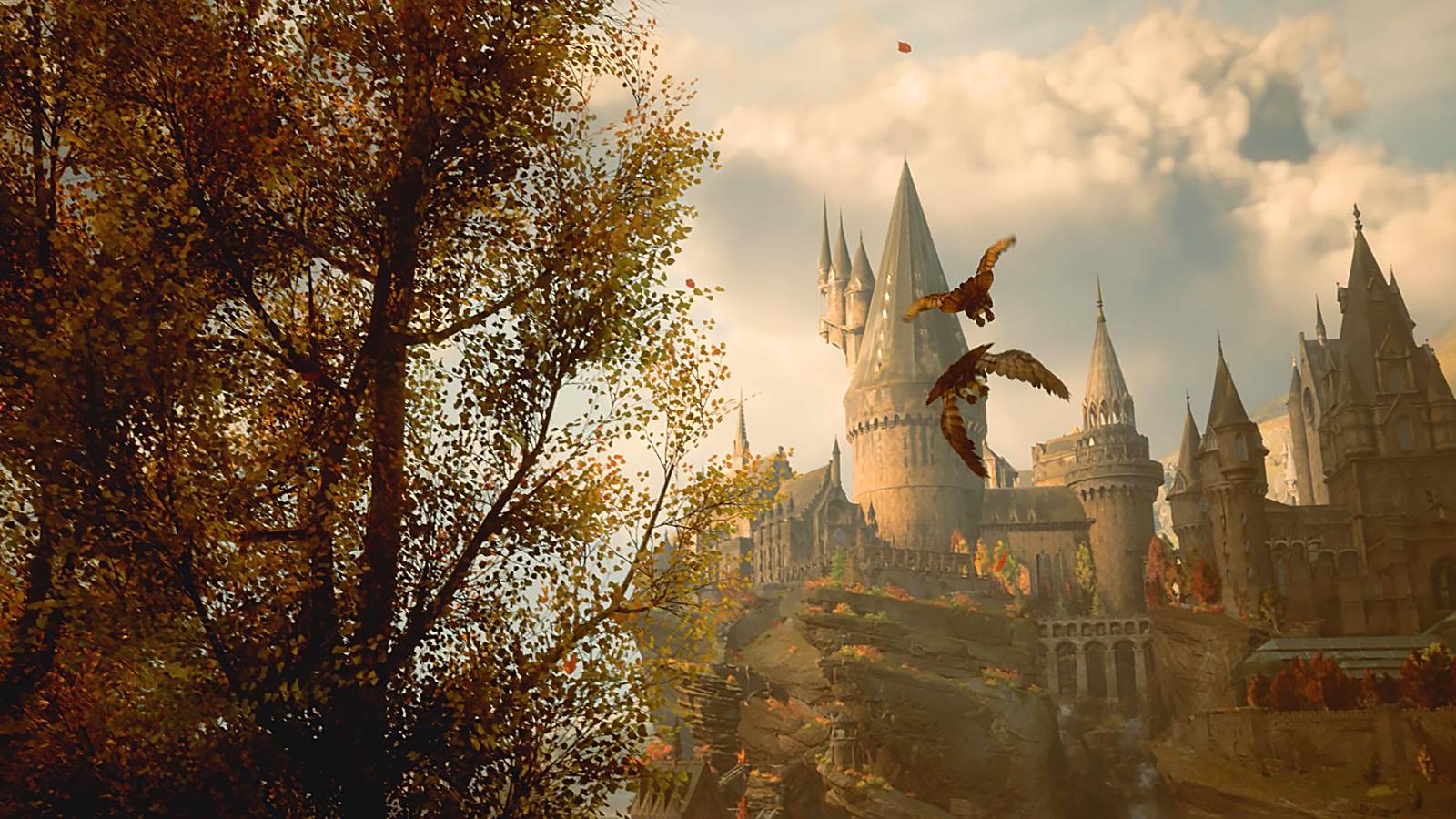 Hogwarts-Legacy-Autumn-Hogwarts-Castle-Birds-Fall