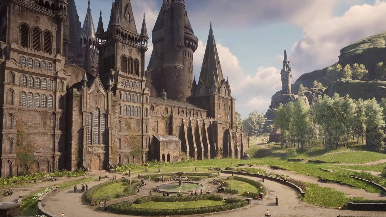 hogwarts legacy castle open world courtyard