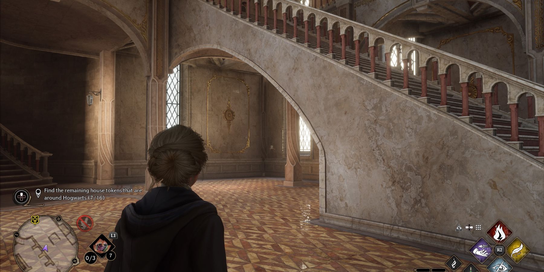 hogwarts legacy daedalian central hall stairs