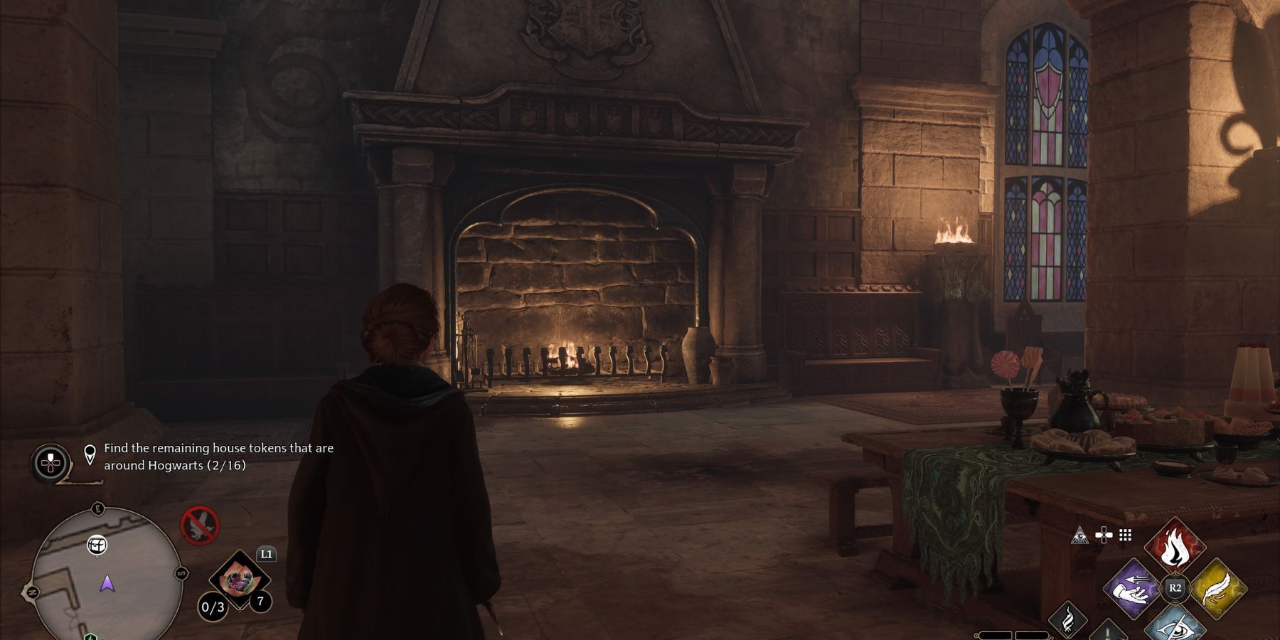 hogwarts legacy daedalian fireplace meal hall