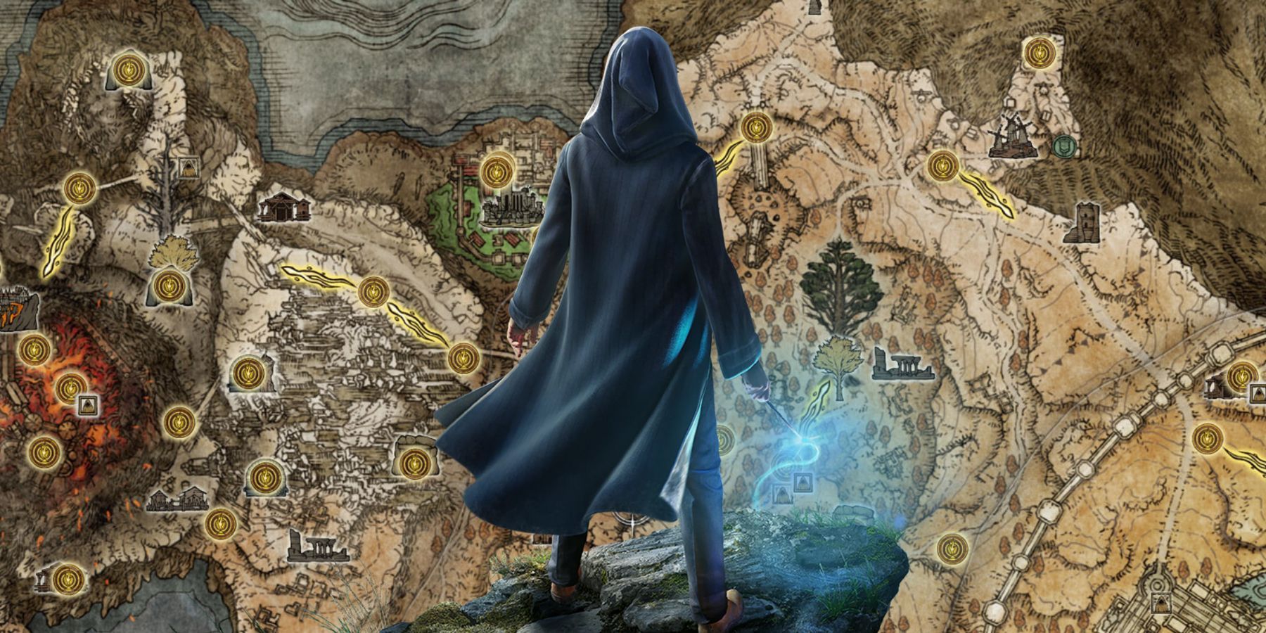 Hogwarts Legacy Elden Ring Open World Map Big Action RPG Hogsmeade Highlands