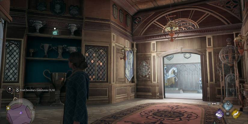 hogwarts legacy trohpy room shelf Gobstone