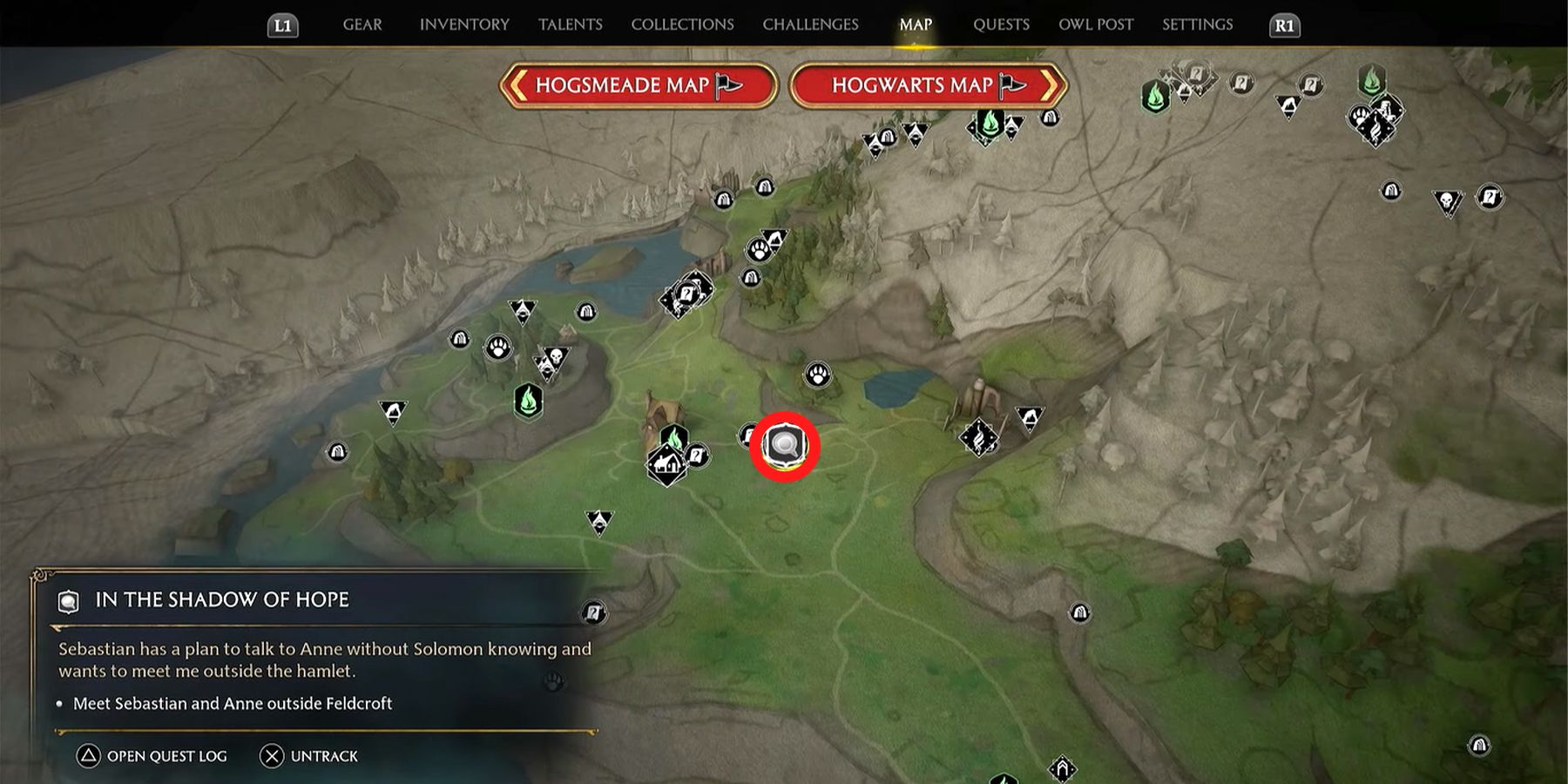 hogwarts legacy in the shadow of hope quest location