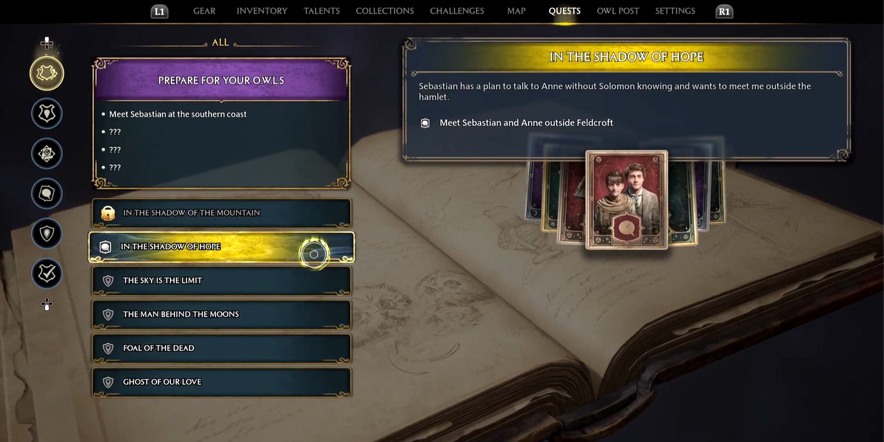hogwarts legacy in the shadow of hope quest