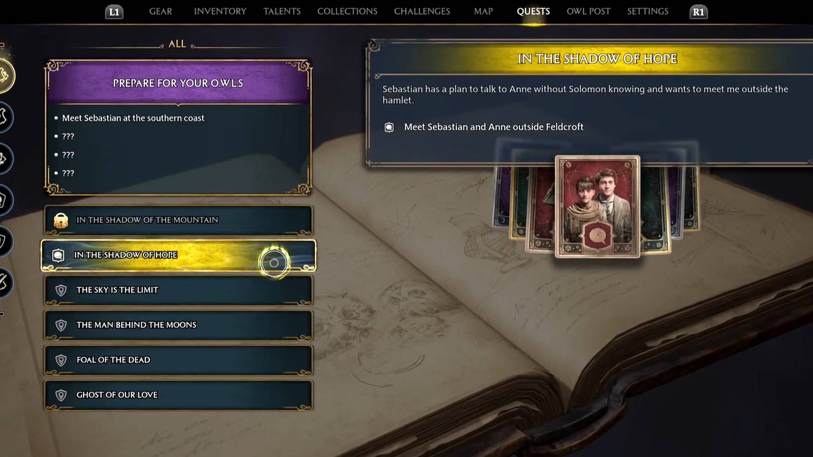 hogwarts legacy in the shadow of hope quest