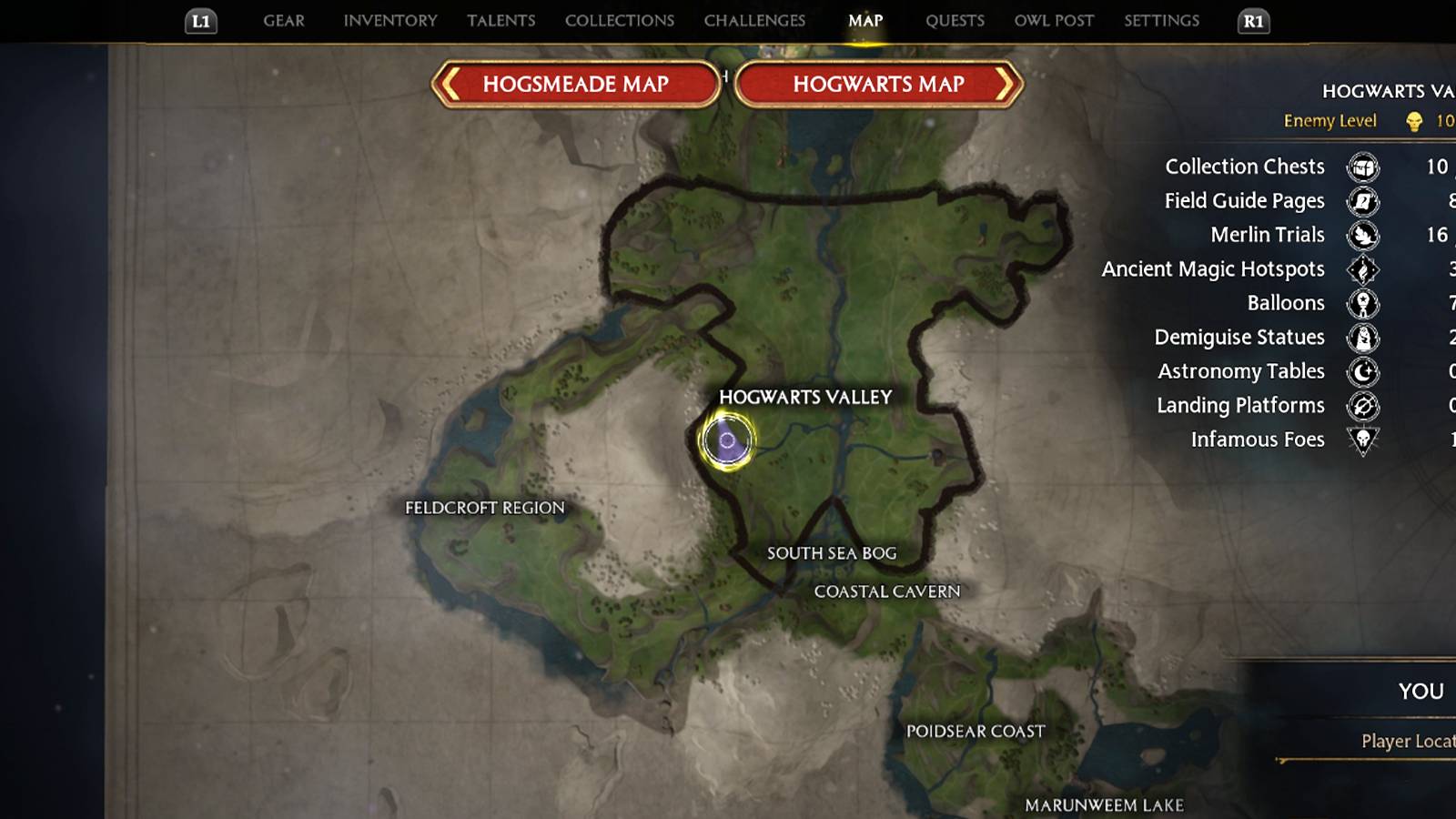 hogwarts legacy merlin trials location in hogwarts valley