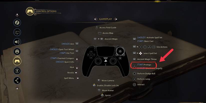 hogwarts legacy ps5 controls protego