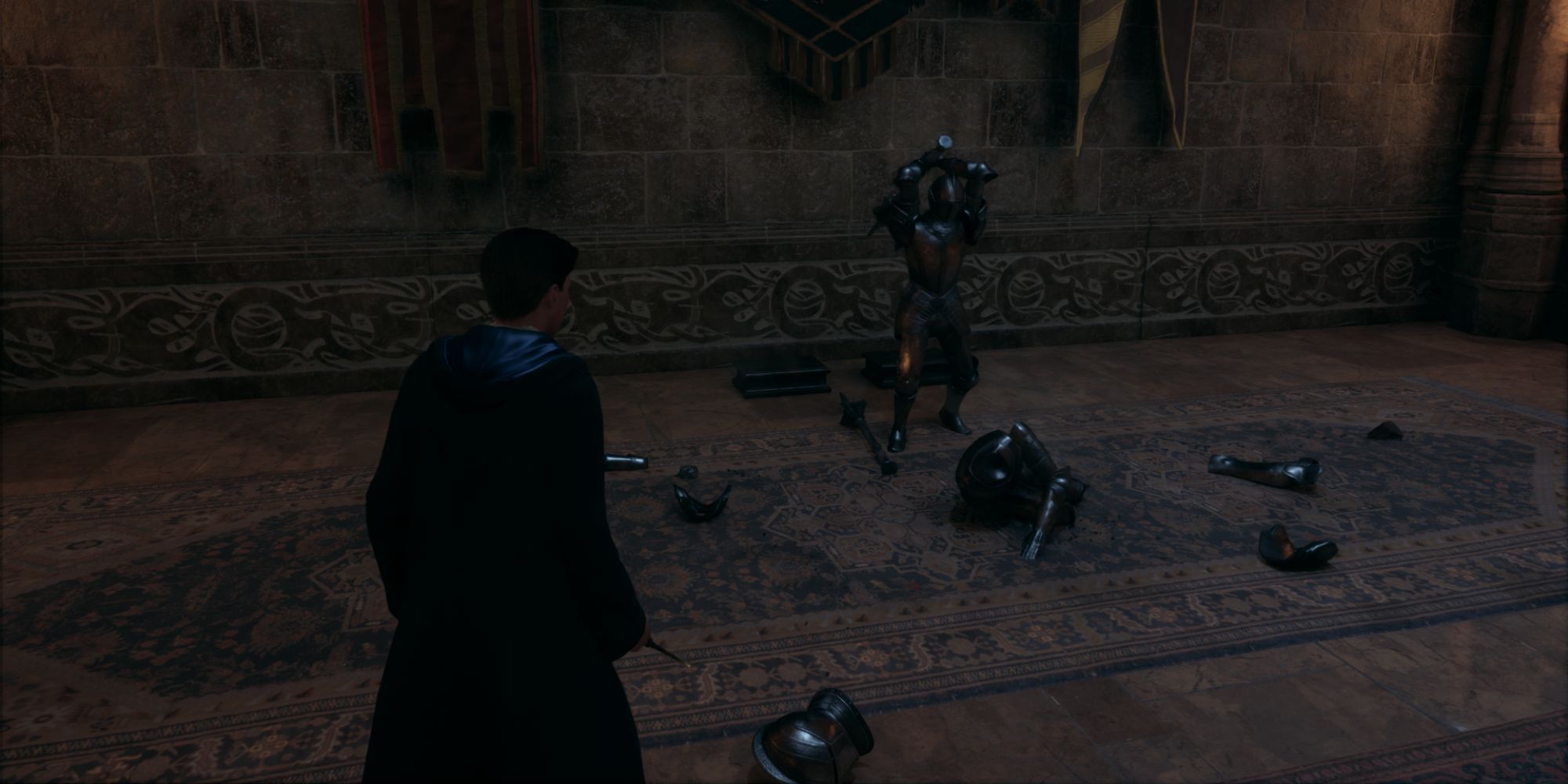 Hogwarts Legacy Suit Of Armor Destroying Another