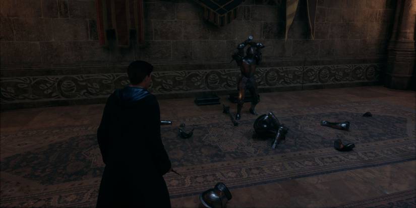 Hogwarts Legacy Suit Of Armor Destroying Another