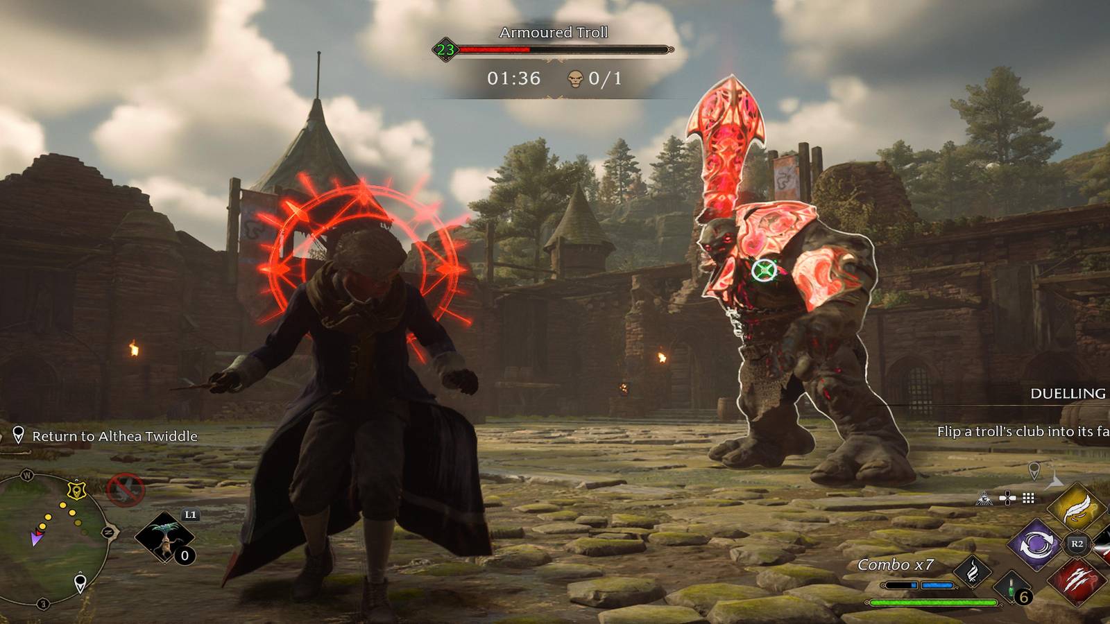 hogwarts legacy troll fight