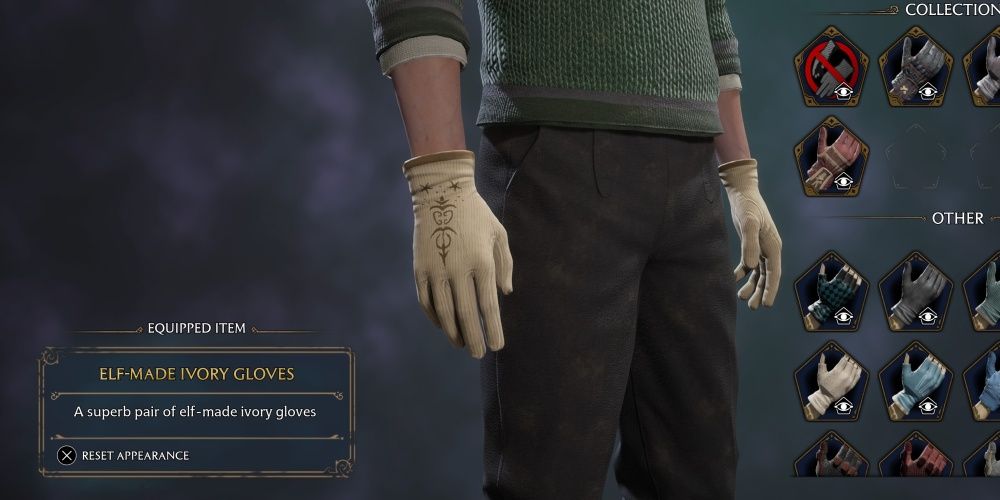 elf-made ivory gloves in hogwarts legacy
