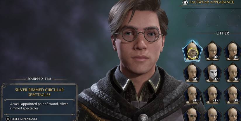 silver rimmed circular spectacles in hogwarts legacy