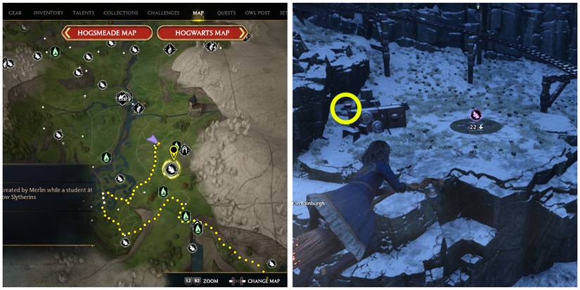 hogwarts valley merlin trial 2 location in hogwarts legacy