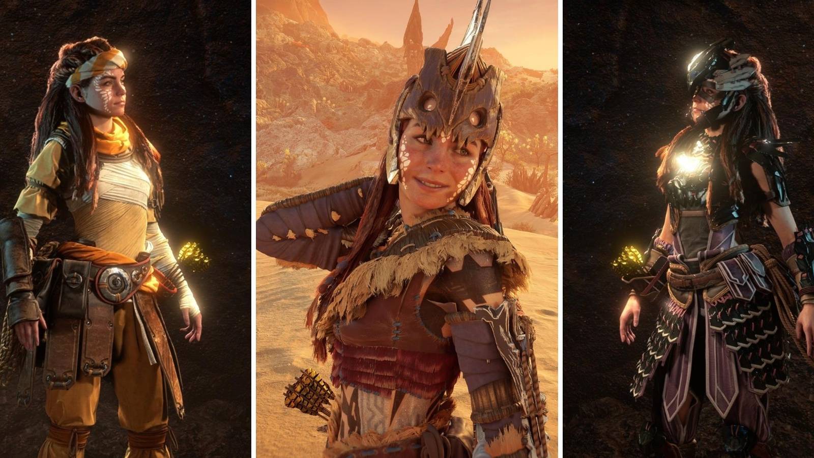 Three different sets of armor in Horizon: Forbidden West