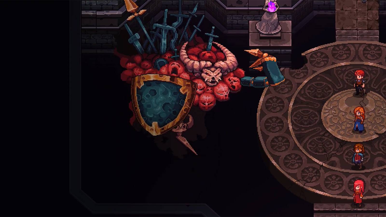 image showing the dream eater boss fight in chained echoes.