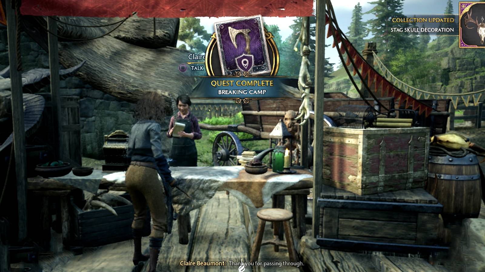 how to complete breaking camp quest in hogwarts legacy