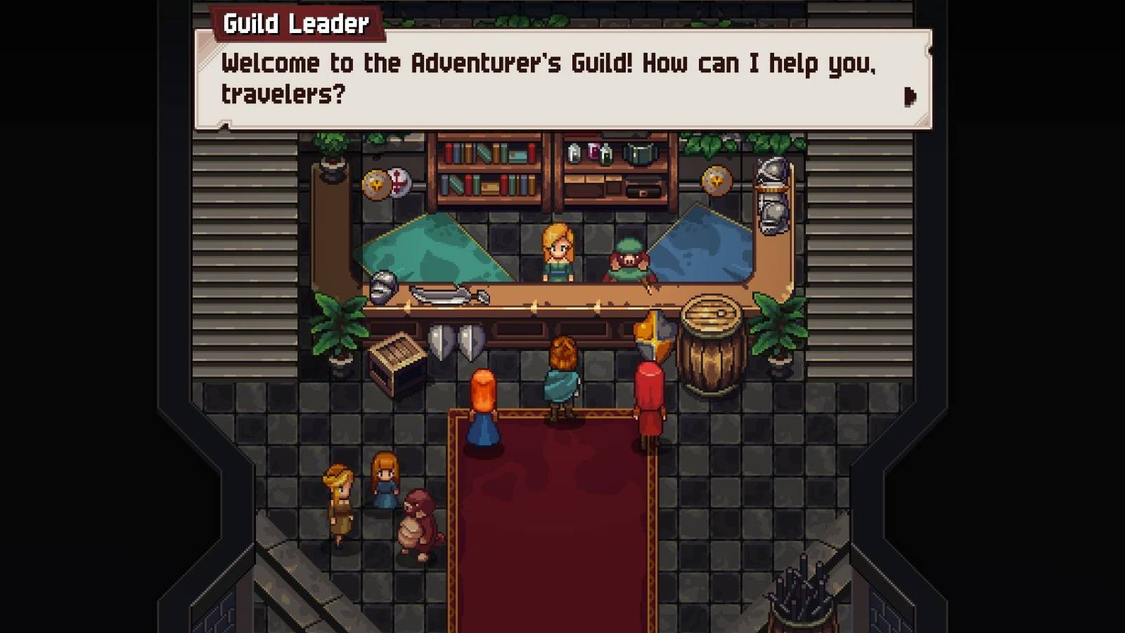 interior of the adventurer's guild in chained echoes 